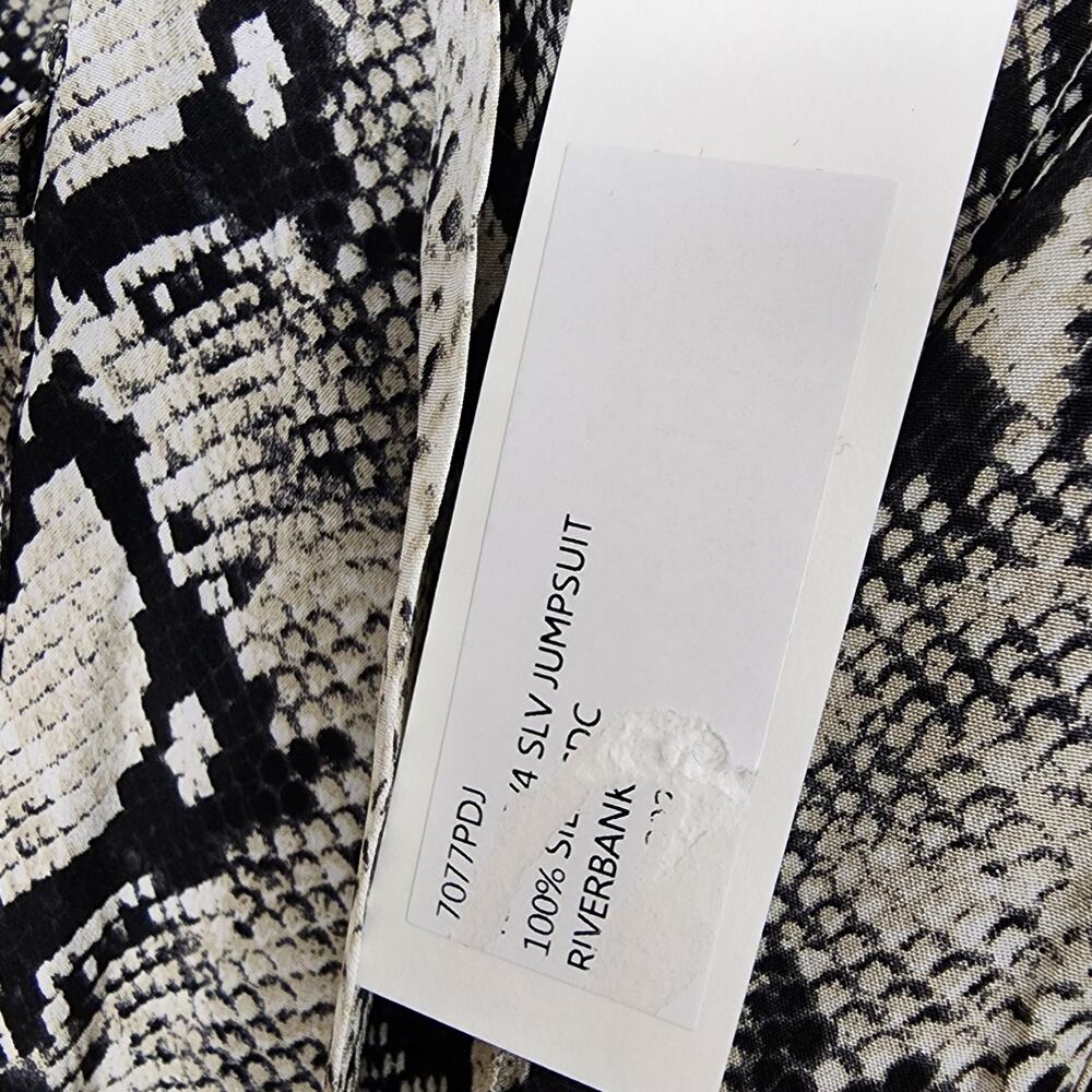 L'Agence Teddy 100% Silk Python Snake Print Wide … - image 10